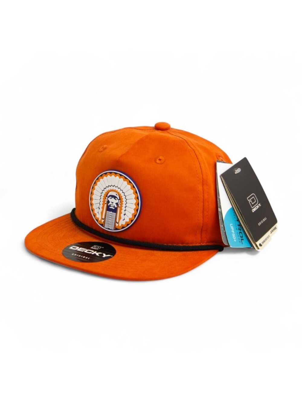 Illinois Fighting Illini Chief Illiniwek 3D Classic Rope Hat- Burnt Orange/ BLK